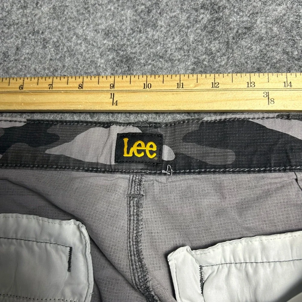 Lee Grey Camo Cargo Shorts Ripstop Baggy Skater Y2K Vintage Size 38